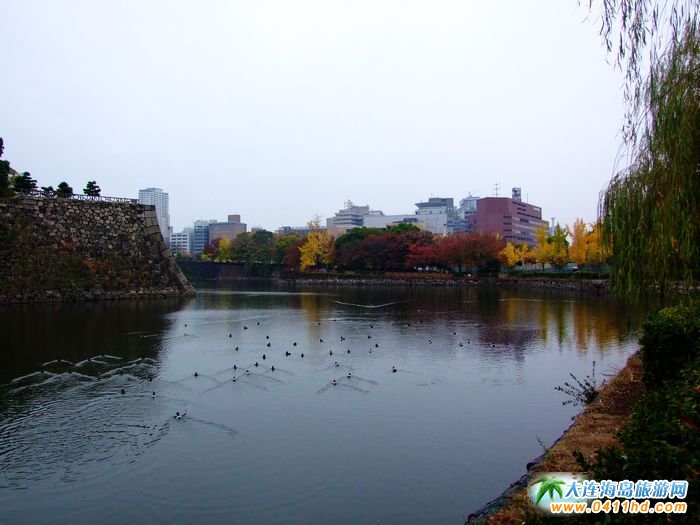 日本大阪城護城河圖片——日本旅游景點圖片